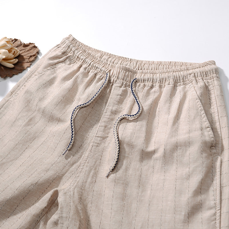 Bermuda de Linho Listrada Romenzi RZ503