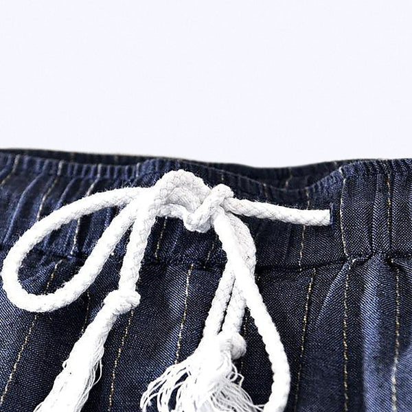 Bermuda Masculina de Linho Listrada Romenzi RZ506