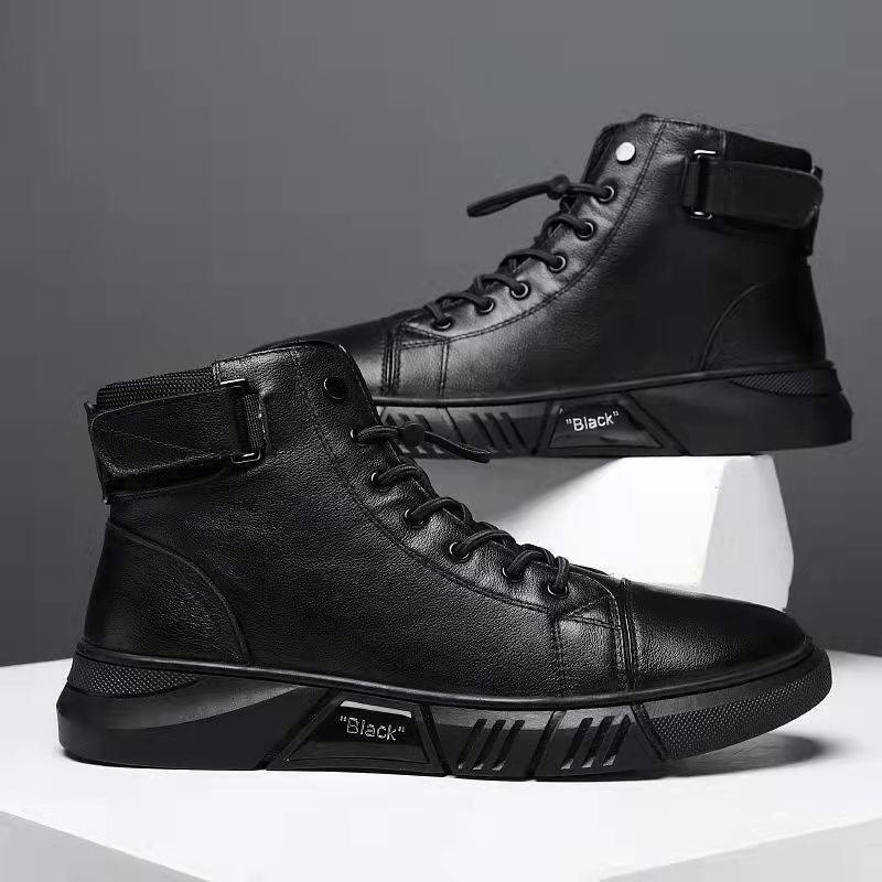 Bota de Couro Masculina Romenzi Black RZ280