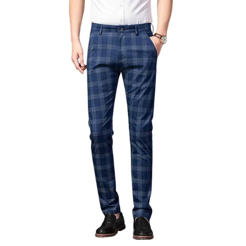 Calça Casual Masculina Xadrez Listrada Romenzi RZ257