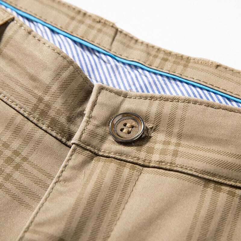 Calça Casual Masculina Xadrez Listrada Romenzi RZ257