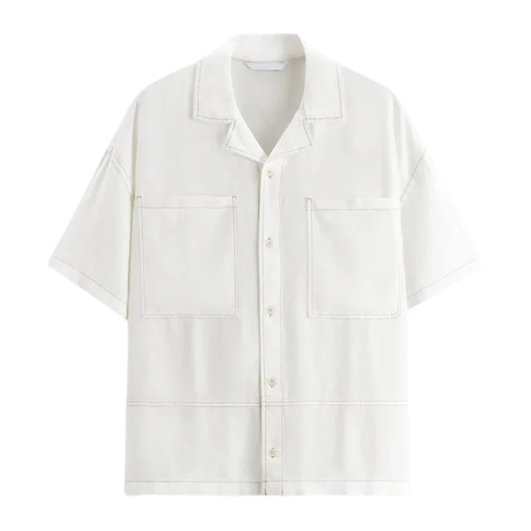 Camisa de Linho Masculina com Contraste Romenzi RZ791