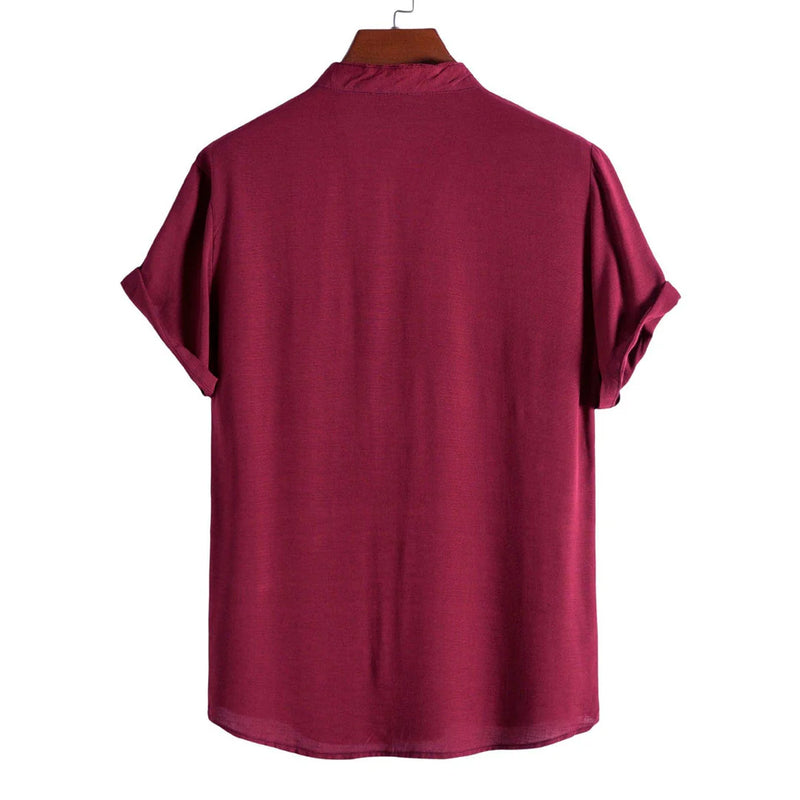 Camisa de Linho Masculina Gola Padre Romenzi RZ793