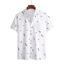 Camisa Manga Curta Estampada Romenzi Feathers RZ573