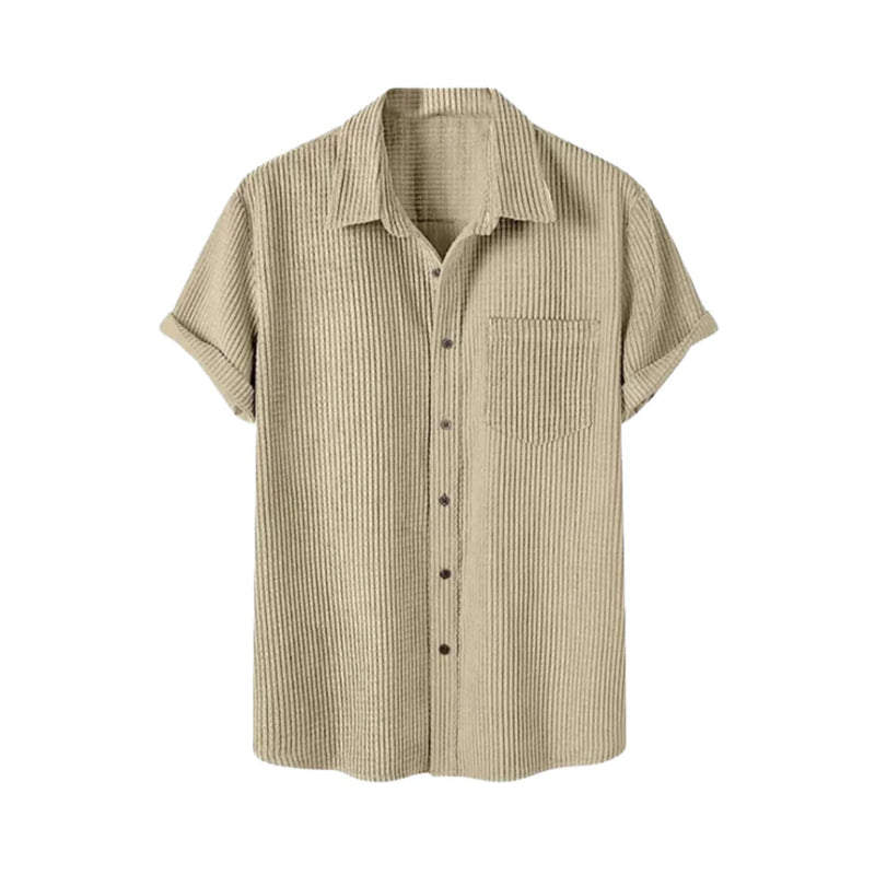 Camisa Manga Curta Romenzi em Veludo Cotelê RZ580